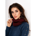 Бордовый фактурный вязаный шарф-хомут