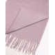 Рожевий однотонний шарф-палантин з бахромою