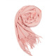 Персиковый однотонный шарф-палантин с бахромой