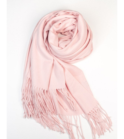 Кашемировый шарф палантин розового цвета