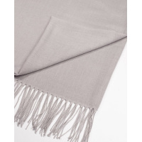 Сірий однотонний шарф-палантин із бахромою