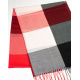 Чорно-червоний тонкий шарф-палантин у велику клітку