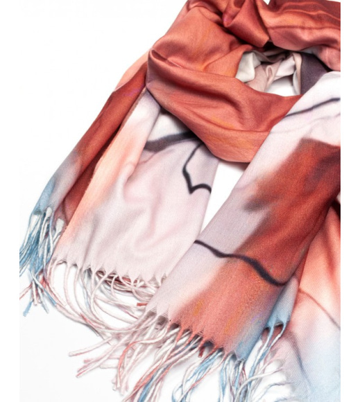 Кашемировый разноцветный шарф-палантин