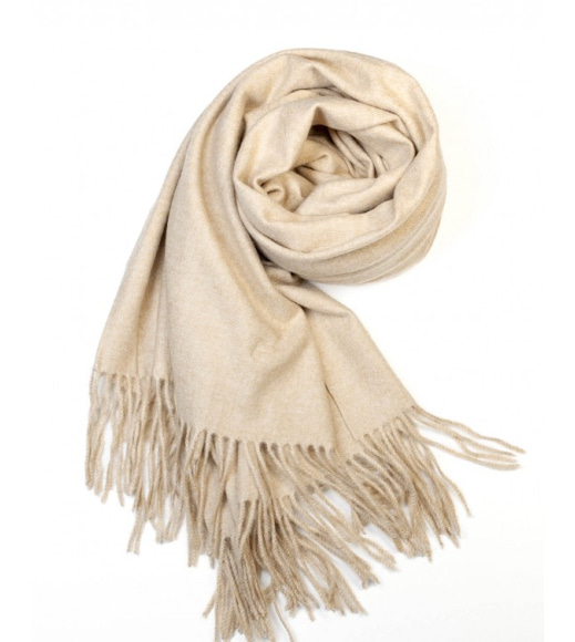 Кашемировый шарф палантин бежевого цвета