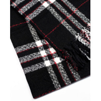 Чорний кашеміровий шарф з бахромою
