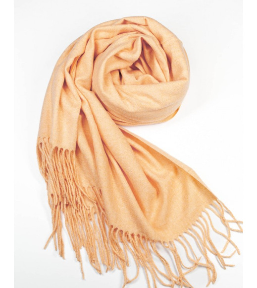 Кашемировый шарф палантин персикового цвета