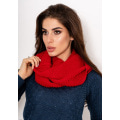 Красный однотонный шерстяной вязаный шарф-хомут