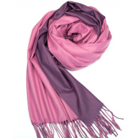 Сиреневый двусторонний палантин из кашемира