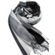Сірий тонкий картатий шарф-палантин
