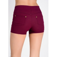 Фиолетовые короткие шорты из хлопка-стрейч под джинс