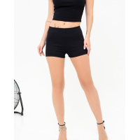 Черные короткие шорты в рубчик