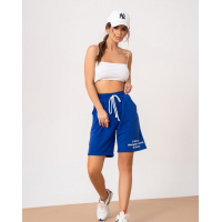 Синие трикотажные шорты с надписью