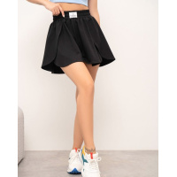 Черные трикотажные юбка-шорты