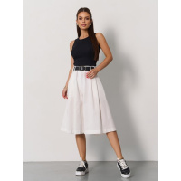 Молочные льняные кюлоты с защипами