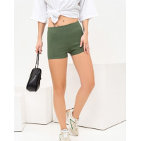 Короткие шорты цвета хаки в рубчик