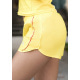 Спортивные легкие шорты желтого цвета с тонким лампасом
