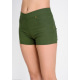 Серо-зеленые короткие шорты из хлопка-стрейч под джинс