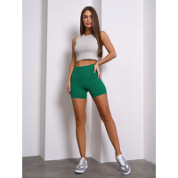 Облегающие шорты из зеленого рубчика