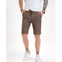 Коричневые фактурные шорты из хлопка
