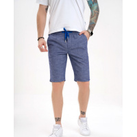 Синие фактурные шорты из хлопка