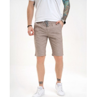 Темно-бежевые фактурные шорты из хлопка