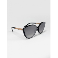 Черные зеркальные очки в оправе кошачий глаз