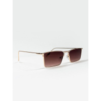 Прямоугольные очки с коричневыми линзами