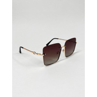 Коричневые квадратные очки в стиле оверсайз