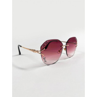 Коричневые очки с вырезами и стразами