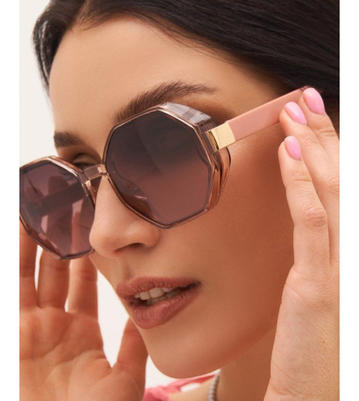 Рожеві окуляри з восьмикутною оправою