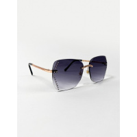 Темно-синие очки-бабочки со стразами