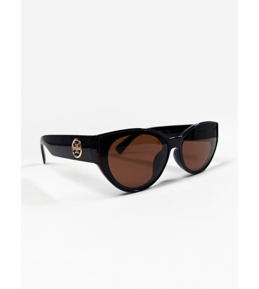 Темно-коричневые очки кошачий глаз