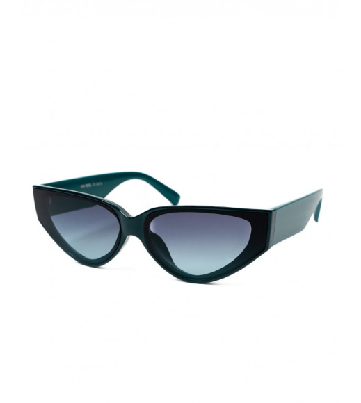 Чорно-бірюзові вузькі сонцезахисні окуляри