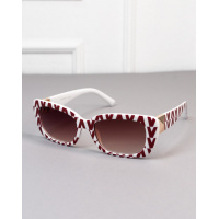 Бело-красные очки с принтованной оправой