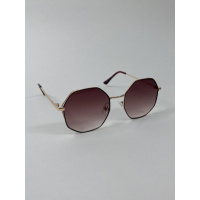 Коричневые геометрические очки с градиентом