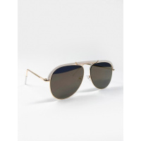 Бело-коричневые солнцезащитные очки с вставкой