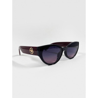 Черно-бордовые очки кошачий глаз