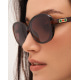 Солнцезащитные очки с коричневой округлой оправой