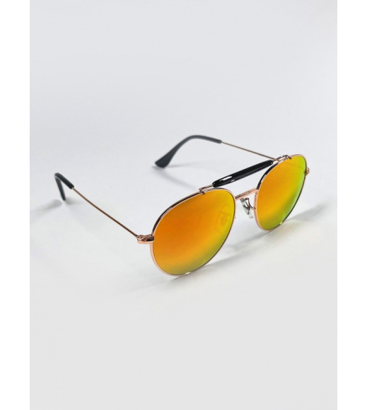 Солнцезащитные очки авиаторы с оранжевыми линзами