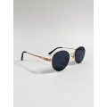 Черные очки с металлической золотой оправой