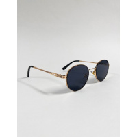 Черные очки с металлической золотой оправой