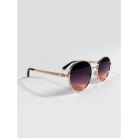 Круглые солнцезащитные очки с темно-коричневым градиентом