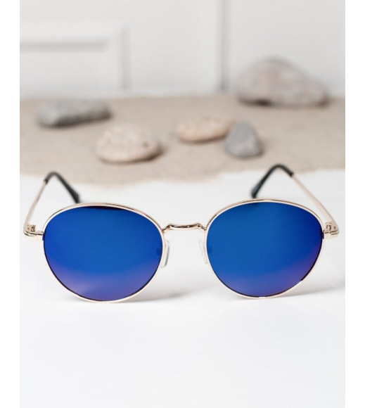 Круглі окуляри з синім склом
