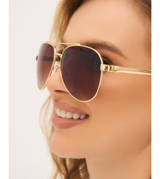 Сонцезахисні окуляри авіатори з коричневим склом