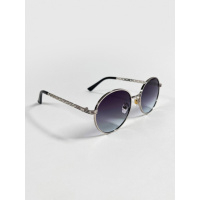 Круглые солнцезащитные очки с темно-серым градиентом