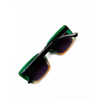 Зелено-бежевые прямоугольные солнцезащитные очки