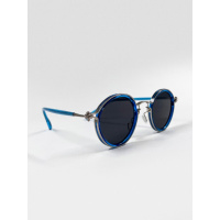 Синие круглые очки в ретро стиле