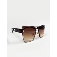 Коричневые оверсайз очки с градиентом