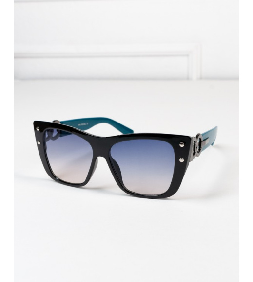 Черно-бирюзовые солнцезащитные очки кошки
