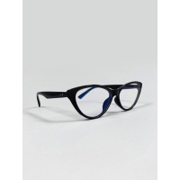 Черные очки кошачий гляз со светлыми линзами